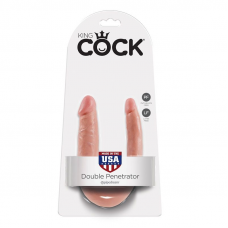 KING COCK - DILDO DE DUPLA PENETRAO 12.7 CM NATURAL