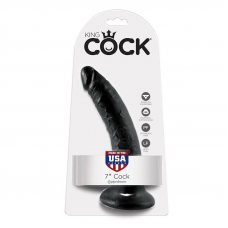 KING COCK - 7 DILDO PRETO 17.8 CM