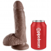 KING COCK - 7 DILDO CASTANHO COM BOLAS 17.8 CM
