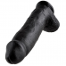 KING COCK - 12 DILDO PRETO COM BOLAS 30.48 CM
