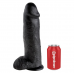KING COCK - 12 DILDO PRETO COM BOLAS 30.48 CM