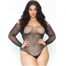 LEG AVENUE - BODYSTOCK CRISTALIZADO DE REDE 1X-2X