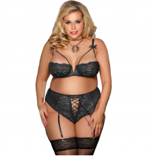 SUBBLIME - QUEEN PLUS SET SUJETADOR Y PANTIES CON LIGUERO