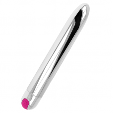 OHMAMA - VIBRADOR PRATA RECARREGVEL 10 MODOS 18,5 CM