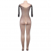 QUEEN LINGERIE - BODYSTOCKING MANGA COMPRIDA COM DIAMANTES S/L