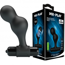 MR PLAY - PLUG ANAL VIBRADOR DE SILICONE PRETO