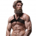 FETISH SUBMISSIVE ATTITUDE - ARNÊS DE PEITO DE COURO ECO BRIGADA MASCULINO