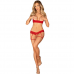 OBSESSIVE - CONJUNTO INGRIDIA DUAS PEAS CROTCHLESS VERMELHO XS/S