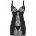 OBSESSIVE - HEARTINE CHEMISE & TANGA PRETO L/XL