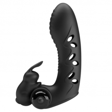 PRETTY LOVE - CAPA DE DEDO VIBRADOR DE COELHO PRETO VANCE