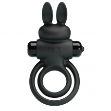 PRETTY LOVE - VIBRADOR III ANEL DE COELHO PARA PÊNIS PRETO