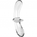 SATISFYER - DILDO DE CRISTAL DUPLO TRANSPARENTE